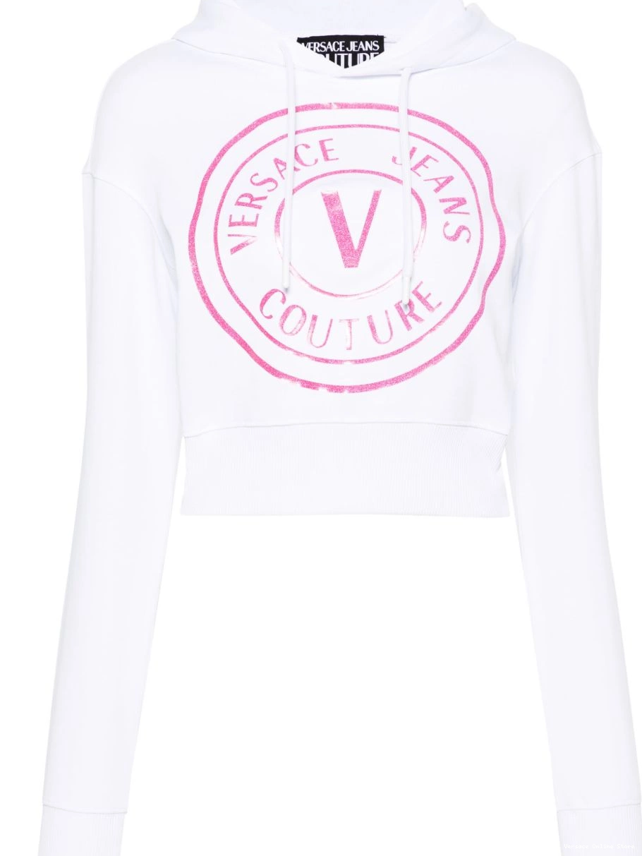 Cheap hoodie logo-print Versace Jeans Women cropped Couture 0407